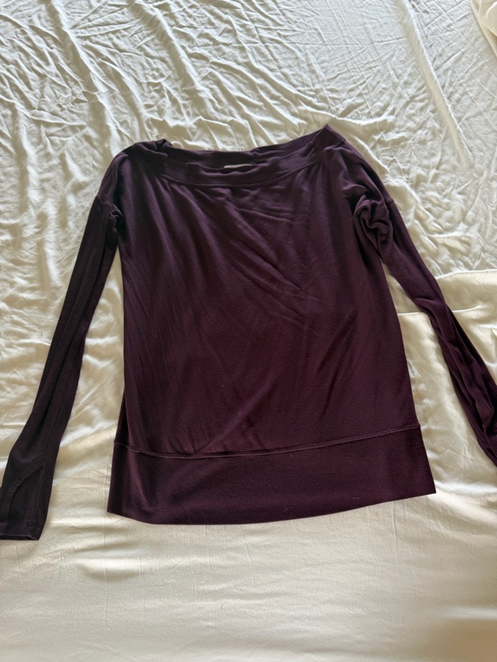Athleta Long Sleeve Boatneck Top - Plum